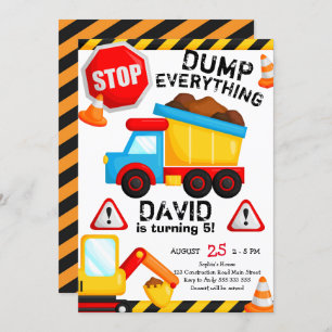 Convites O Aniversário da Construção Despeja Tudo