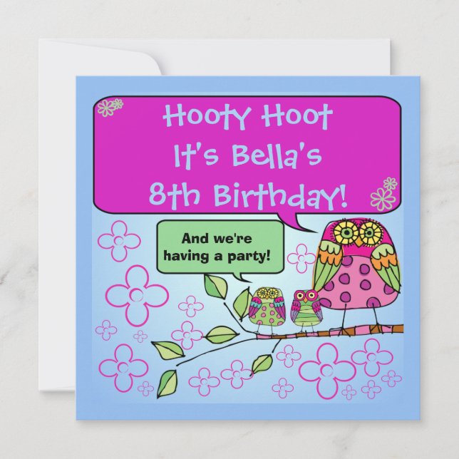 Convites O aniversário da coruja da natureza personalizado (Frente)