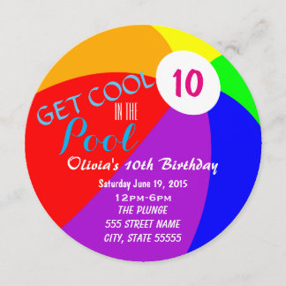 Convites O aniversário da festa na piscina convida