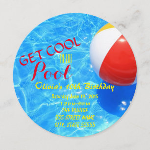 Convites O aniversário da festa na piscina convida