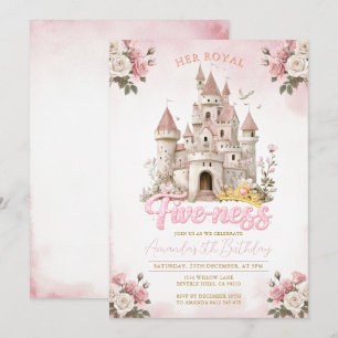Convites O Aniversário da Princesa Cinco Real Rosa