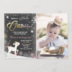 Convites O aniversário de Onederland do inverno convida