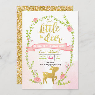 Convites O aniversário dos cervos convida o partido Dourado