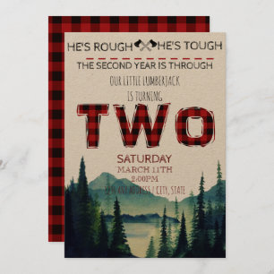 Convites O aniversário pequeno do lenhador convida - a