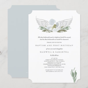 Convites O anjo floral da aguarela cinzenta legal voa o