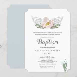 Convites O anjo floral da aguarela legal do pêssego voa o