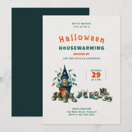 Convites O Aquecimento Da Casa Das Halloween Nós Mudamos Ca