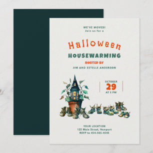 Convites O Aquecimento Da Casa Das Halloween Nós Mudamos Ca