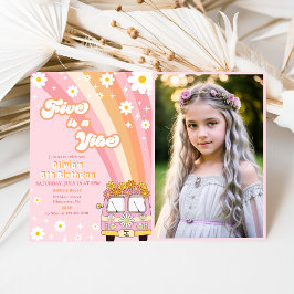 Convites O Arco-Íris 5 é um Aniversário do 5 Vibe Groovy