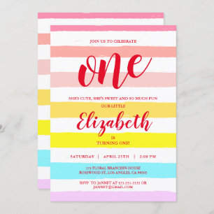 Convites O arco-íris cora aniversário da surpresa da