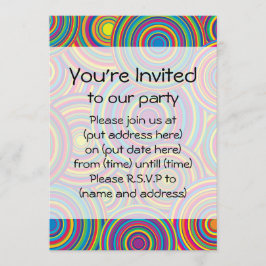 Convites O arco-íris retro circunda o teste padrão