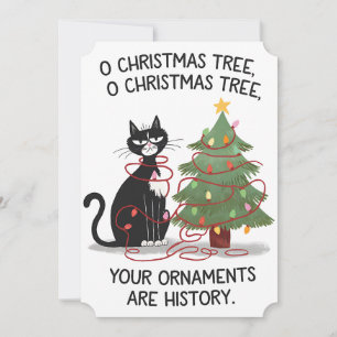 Convites O Árvore de Natal Seus Enfeites São História Gato