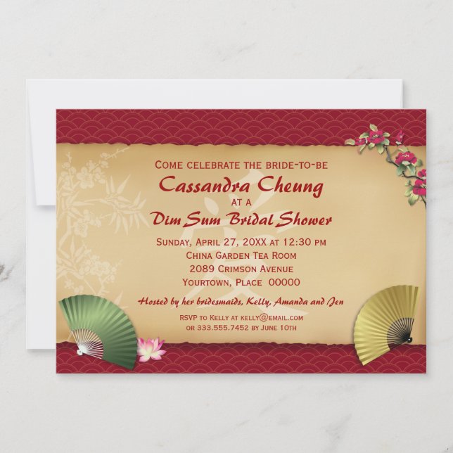 Convites O asiático ventila o chá de panela (Frente)