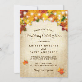 Convites O Autumn Deixa O Burlap String Lights Casamento ou