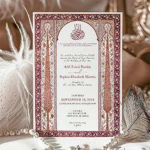 Convites O Azulejo Crimson Plum Iznik Inspirou Casamento Is