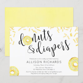 Convites O bebê amarelo neutro do género das fraldas das