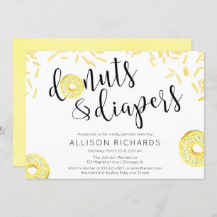 Convites O bebê amarelo neutro do género das fraldas das