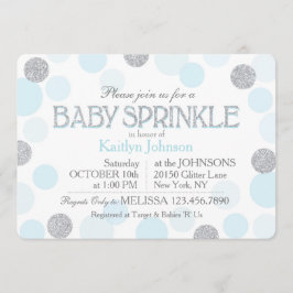 Convites O bebê azul dos pontos do Scatter do brilho de