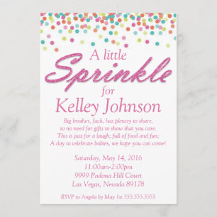 Convites O bebê cor-de-rosa polvilha o chá convida