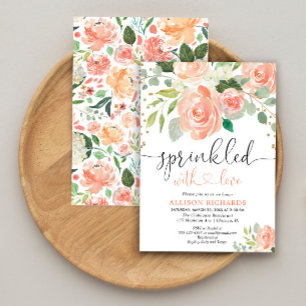 Convites O bebê da menina polvilha as hortaliças florais