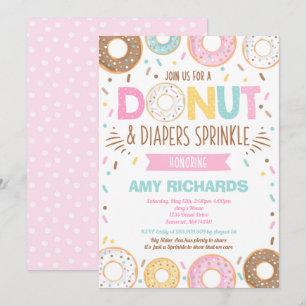 Convites O bebê das rosquinhas e das fraldas polvilha o