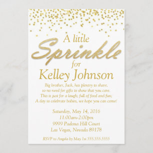 Convites O bebê Dourado polvilha o chá convida