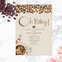 Convites O Bebê Está A Comer O Chá de fraldas De Café