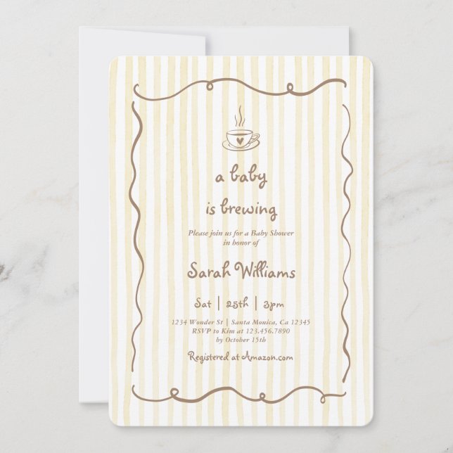 Convites O bebê está a preparar o Chá de fraldas (Frente)