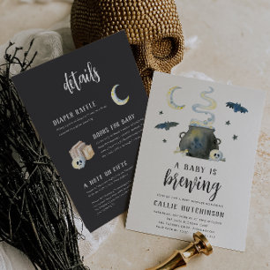 Convites O Bebê Está Cozinhando Chá de Bebê de Halloween Du