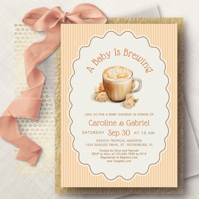 Convites O Bebê Está Preparando Café Chá de Bebê (Criador carregado)