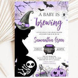 Convites O Bebê Roxo Está Cozinhando Chá de Bebê de Hallowe