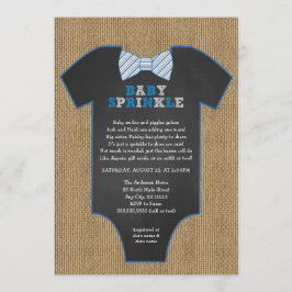 Convites O bebê rústico do menino da camisa do laço de