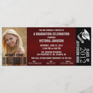 Convites O bilhete customizável da admissão da graduaçã