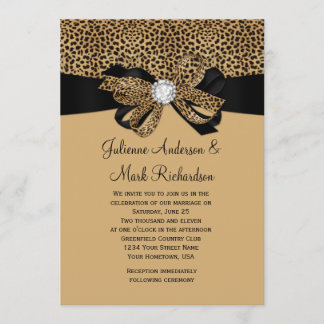 Convites O branco do leopardo Jewels o casamento da fita