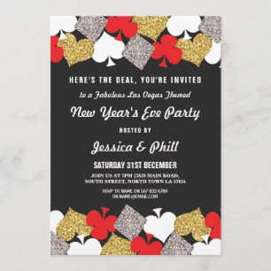 Convites O brilho do casino de Las Vegas do partido da