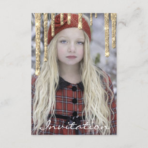 Convites O brilho Dourado cor-de-rosa goteja o doce da peç