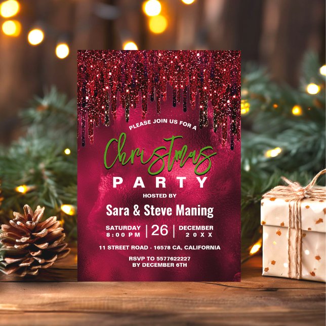 Convites O brilho vermelho-esverdeado evita o Natal (Criador carregado)