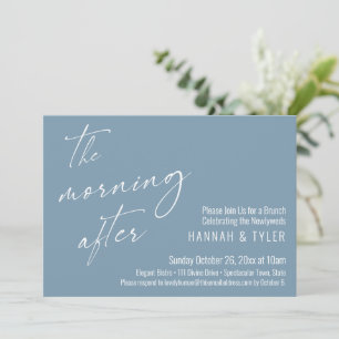 Convites O Brunch da Manhã Após o Casamento Azul Empoeirado