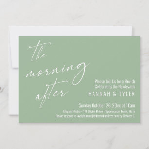 Convites O Brunch da Manhã Após o Casamento Sage Verde