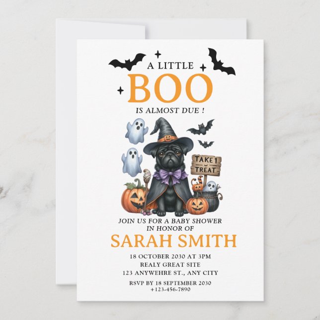 Convites O Cachorro das Bruxas é quase Chá de fraldas devid (Frente)