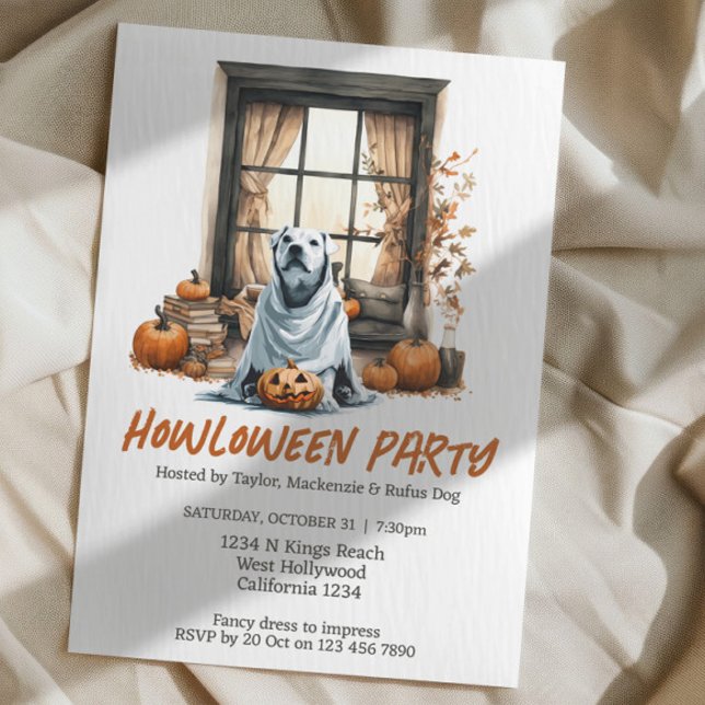 Convites O Cachorro das Bruxas, Festa Que Pensava Uivado (Halloween Dog Themed Party Howloween Fun Invitations from Ricaso. Cute dog fancy dress party)