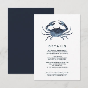 Convites O Caranguejo Azul  Detalhes do convidado de casame