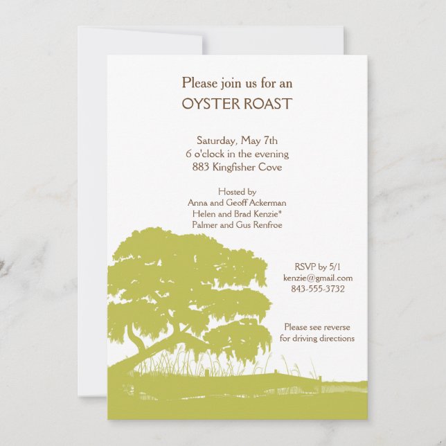 Convites O carvalho com musgo espanhol pelo pântano convida (Frente)