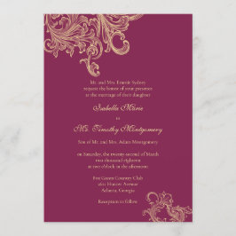 Convites O casamento cor-de-rosa elegante do Flourish
