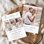 Convites O Casamento da Colagem de Fotos Minimalista Simple<br><div class="desc">O Casamento do Moderno Elegante Quatro (4) Colagem de Fotos e Grande Convocação Minimalista de Casamento. Os cartões de convite para o casamento contêm uma tipografia moderna que é elegante,  simples e moderna para usar depois de você celebrar o dia de casamento simples e minimalista.</div>