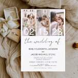 Convites O Casamento da Foto Simples Branco Minimalista<br><div class="desc">O Casamento do Moderno Elegante Quatro (4) Colagem de Fotos e Grande Convocação Minimalista de Casamento. Os cartões de convite para o casamento contêm uma tipografia moderna que é elegante,  simples e moderna para usar depois de você celebrar o dia de casamento simples e minimalista.</div>