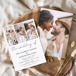 Convites O Casamento da Foto Simples Branco Minimalista