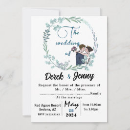 Convites O casamento de amantes azuis