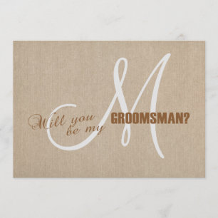 Convites O Casamento De Canvas De Linen É Meu Padrinho de 