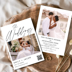Convites O Casamento de Dois Código QR de Foto